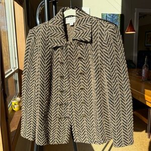 St. John Women's Black and Tan Chevron Jacket